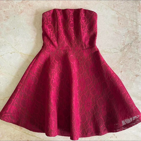 Aqua Dresses & Skirts - Red lace corset dress brand